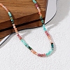 Bohemian Style Natural African Turquoise(Jasper) & Rhodonite & Red Aventurine & Aquamarine Faceted Round Beaded Necklaces for Women EF1114-2