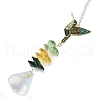 Crystal and Alloy Rhinestones Steel Wire Pendant Decorations HJEW-R050-01KCGP-3