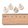 Light Gold Plated Alloy Enamel Pendants ENAM-R136-18-5