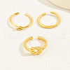 3Pcs 3 Styles Brass Knot Open Cuff Toe Rings for Daily GY1534-4