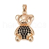 Brass Micro Pave Cubic Zirconia Pendants KK-E795-24KCG-02-1