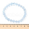 Natural Aquamarine Round Bead Stretch Bracelets for Men Women BJEW-U034-01C-03-5
