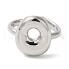 Initials Brass Open Cuff Ring for Women RJEW-N046-02O-P-2