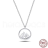 Rhodium Plated 925 Sterling Silver Pendant Necklaces NJEW-BB48083-E-2