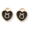 Light Gold Plated Alloy Enamel Pendants ENAM-R136-30-23-2