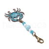 Ocean Theme Alloy Charm & Glass Beads Pendant Decorations HJEW-JM03158-07-4