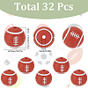 SUNNYCLUE 32Pcs All Kinds of Sports Balls Silicone Beads SIL-SC0001-81A-2