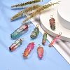 Natural Dyed Quartz Bead Pointed Pendants PALLOY-JF00921-3