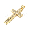 Brass Micro Micro Pave Clear Cubic Zirconia Pendants KK-A212-01J-G-2