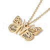 Initial Letter with Butterfly Pendant Necklace NJEW-C026-01G-M-3