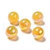 UV Plating Opaque Rainbow Iridescent Acrylic Beads SACR-A001-03B-1