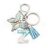 26Pcs Transparent Epoxy Resin & Transparent Acrylic & Faux Suede Tassel Keychain KEYC-JKC01202-26-2