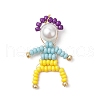 Glass Seed Bead with Glass Pearl Round Bead People Pendants PALLOY-MZ00643-3