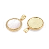 Brass Micro Pave Clear Cubic Zirconia Pendants KK-N254-191G-2