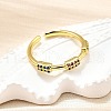 Brass Micro Pave Cubic Zirconia Cuff Rings for Women RJEW-H247-08G-2