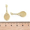 Rack Plating Brass Micro Pave Clear Cubic Zirconia Pendants KK-H474-01G-3