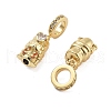 Rack Plating Brass Orange Cubic Zirconia European Dangle Charms KK-Q006-58G-2