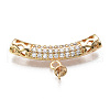 Brass Micro Pave Clear Cubic Zirconia Peg Bails Bead Tube KK-S356-334-NF-2