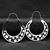 304 Stainless Steel Hollow Star Hoop Earrings EJEW-P248-08P-1