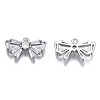 Brass Inlaid Clear Cubic Zirconia Charms ZIRC-S069-011P-2