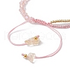 Faceted Bicone Glass with Round Glass Seed Beads Braided Bead Bracelets BJEW-MZ00164-05-5