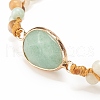 Teardrop Gemstone Braided Bead Bracelet BJEW-JB08116-6