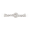 925 Sterling Silver Micro Pave Clear Cubic Zirconia Fold Over Clasps STER-U004-03P-1