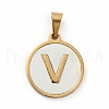 PVD Vacuum Plating 304 Stainless Steel with White Shell Pendants STAS-G268-01V-G-2