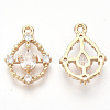 Golden Tone Brass Pendants X-GLAA-R212-10D-2