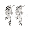Brass Micro Pave Cubic Zirconia Stud Earring Finding KK-K371-44P-1