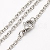 Tarnish Resistant Trendy Unisex 304 Stainless Steel Cable Chain Necklaces NJEW-M057-B-01-1