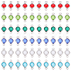 DELORIGIN 60Pcs 6 Colors 304 Stainless Steel with Glass Connector Charms STAS-DR0001-07-1