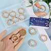 SUNNYCLUE 12Pcs Alloy Crystal Rhinestone Spring Gate Rings FIND-SC0012-68KCG-3