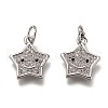 Brass Micro Pave Clear Cubic Zirconia Charms ZIRC-B002-52P-2