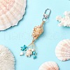 3Pcs Braided Nylon Thread & Natural Shell Pendant Decorations HJEW-TA00342-4