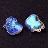 Electroplate Transparent Glass Pendants GLAA-YW0003-06-4