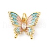 Brass Micro Pave Cubic Zirconia Pendants KK-K371-46G-03-1