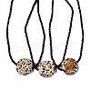 Round Natural Black Onyx(Dyed & Heated) Beaded Necklaces Making G-T138-231-2