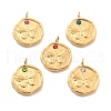 304 Stainless Steel Rhinestone Pendants STAS-M092-04G-1