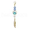 304 Stainless Steel Feather Pendant Decorations HJEW-JM02067-1