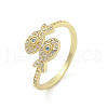 Brass Micro Pave Cubic Zirconia Cuff Finger Rings RJEW-H225-02G-1