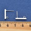 Rectangle 304 Stainless Steel Stud Earring Findings STAS-L244-14A-S-3