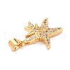 Brass Micro Pave Clear Cubic Zirconia Pendants ZIRC-L100-068G-3