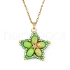 Handmade Glass Seed Beaded and Synthetic Imperial Jasper Dyed Beads Star Pendant Necklaces for Women NJEW-MZ00114-04-2