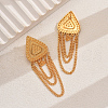 Alloy Triangle with Chain Charm Dangle Stud Earrings  KQ5554-5