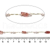 Handmade Natural Strawberry Quartz Nuggest Beaded Chains CHC-F020-03G-03-2