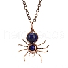 Natural Lapis Lazuli Spider Pendant Necklaces PW-WG57689-05-1