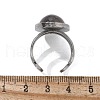 Oval Natural Grey Agate Finger Rings RJEW-M062-02P-12-3
