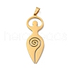 304 Stainless Steel Pendants STAS-O005-06G-1