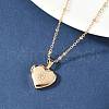 304 Stainless Steel Pave Clear Cubic Zirconia Heart Locket Pendant Necklaces for Women NJEW-Z077-01G-2